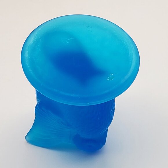 Vintage Westmoreland Blue Mist Satin Glass Owl Bird Toothpick Holder - Picture 8 of 12